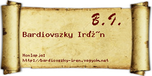 Bardiovszky Irén névjegykártya